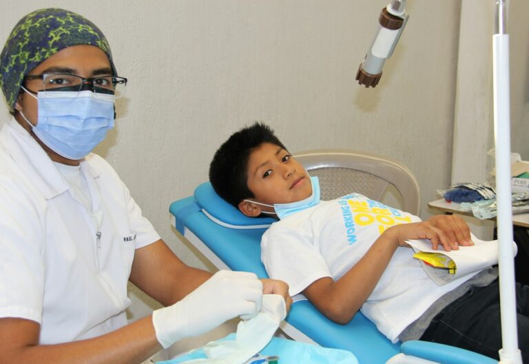 Child having a gentle dental check-up